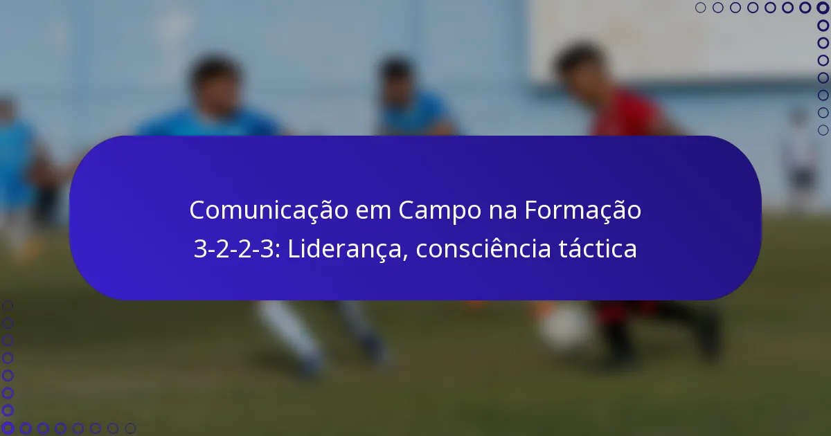 Comunicação em Campo na Formação 3-2-2-3: Liderança, consciência táctica